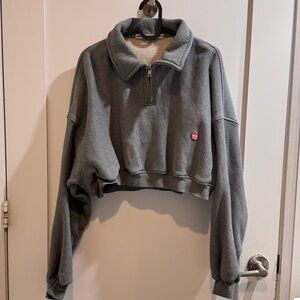 ALEXANDER WANG Gray Half-Zip Sweatshirt